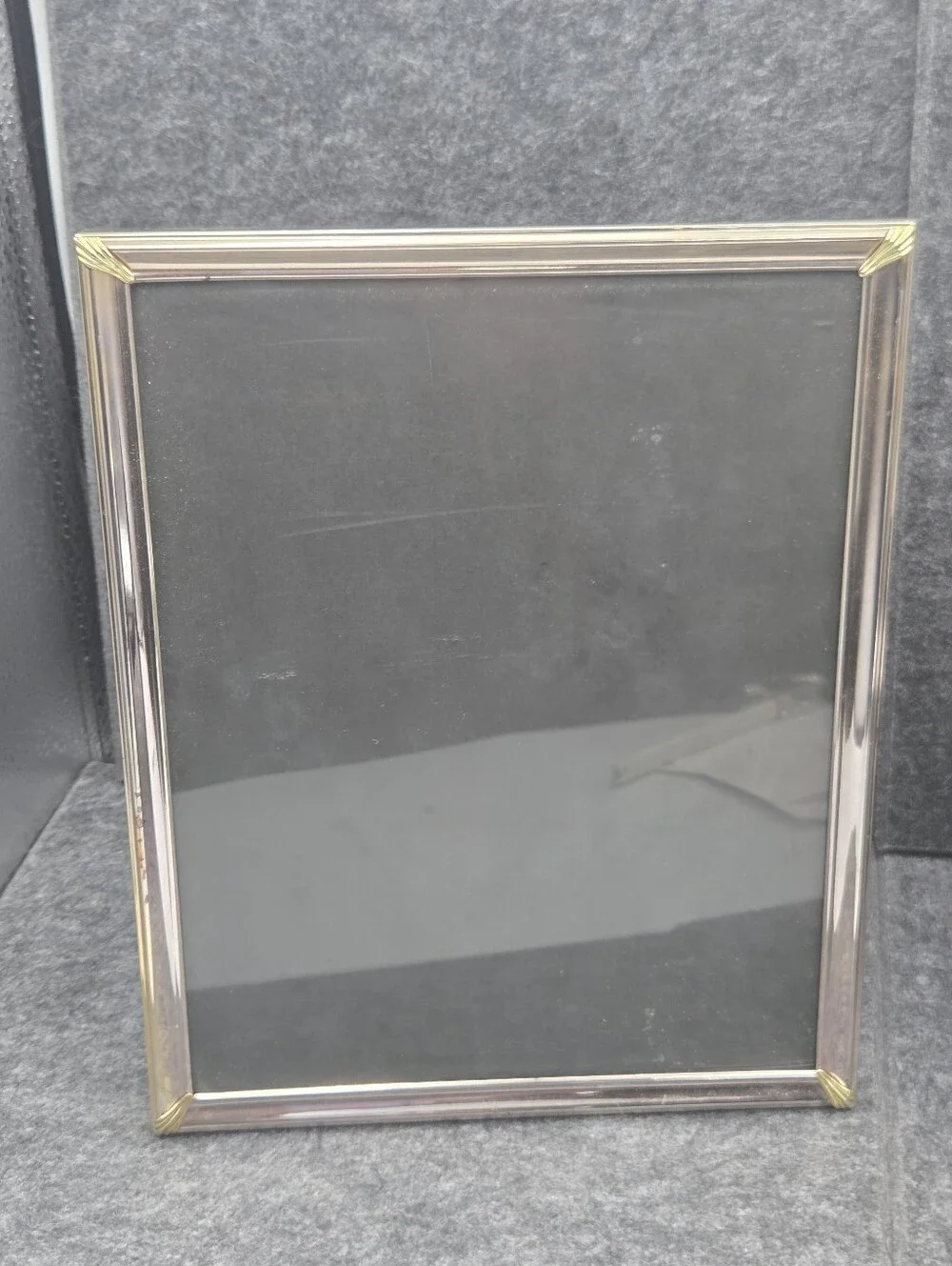 Vintage BRASS Gold/Silver Tone PICTURE FRAMES Lot of 3Art Deco Style 5x7 8x10
